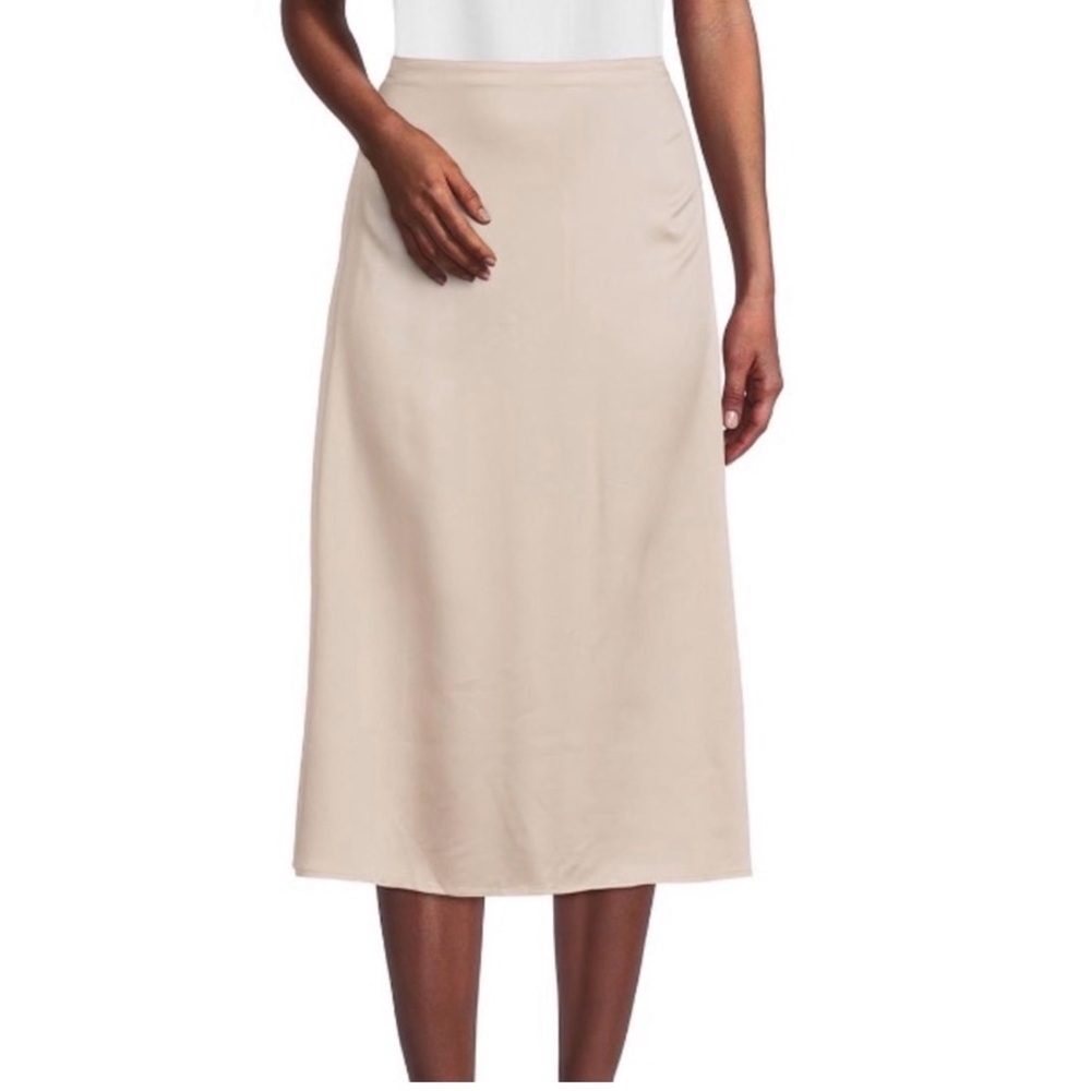 Time And Tru Beige Slip Midi Skirt